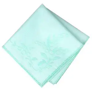 Hanky, Lily of the Valley Embroidered Green