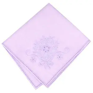 Hanky, Country Bouquet Embroidered Purple
