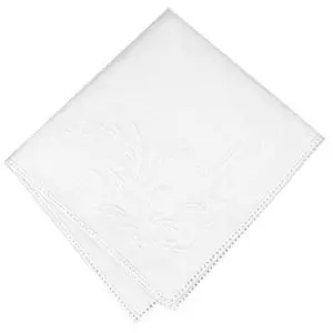 Hanky, Lily of the Valley Embroidered White