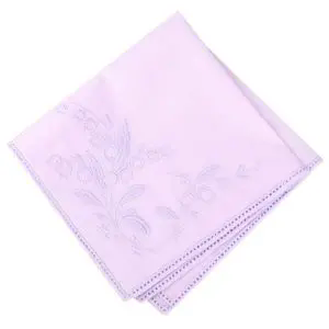 Hanky, Lily of the Valley Embroidered Purple
