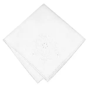 Hanky, Country Bouquet Embroidered White
