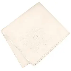 Hanky, Country Bouquet Embroidered Cream