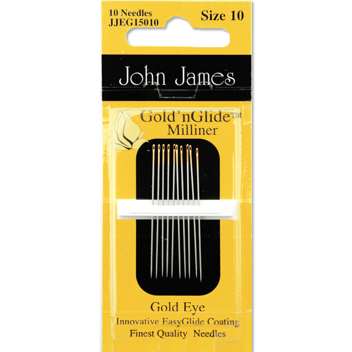John James Gold n Glide Milliner Needles, Size 9