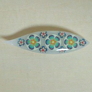 Japanese Tatting Shuttle - Blue Field Flower #1