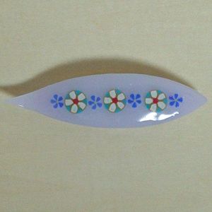Japanese Tatting Shuttle - Blue Field Flower #2