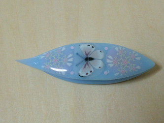 Japanese Tatting Shuttle - Blue Cabbage Butterfly